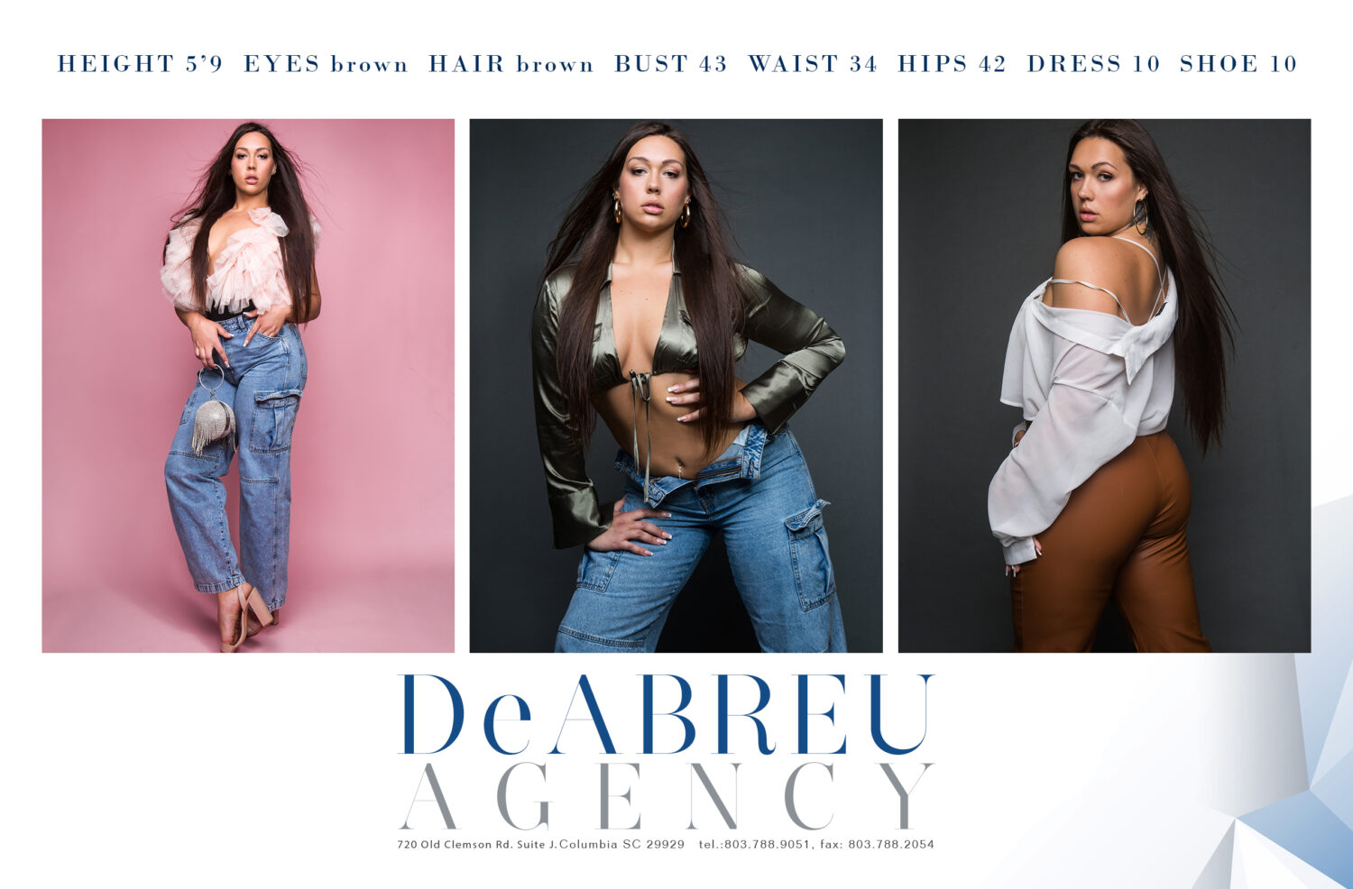 Three women modeling stylish outfits in a fashion photoshoot.